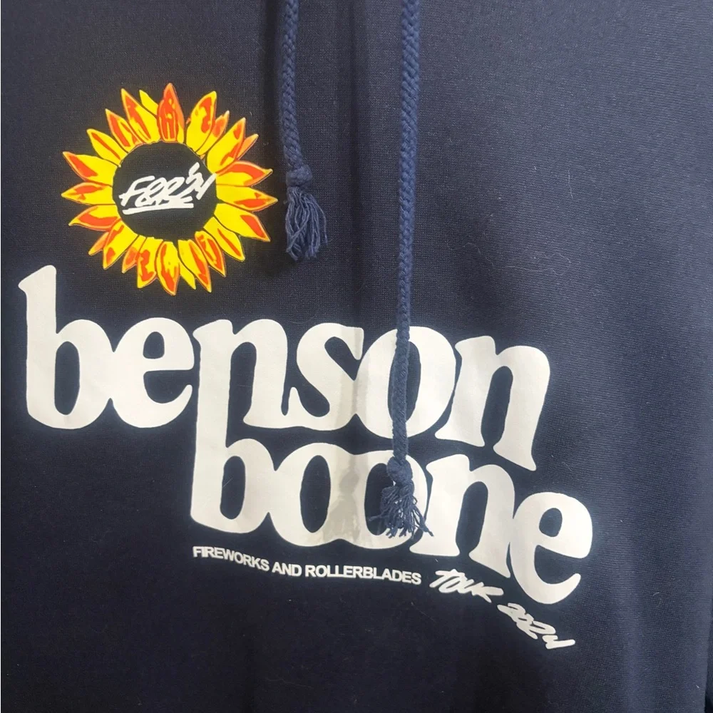 Great condition XL Benson Boone Tour 2024 Navy Hoodie. Fireworks & Rollerblades - Picture 2 of 7